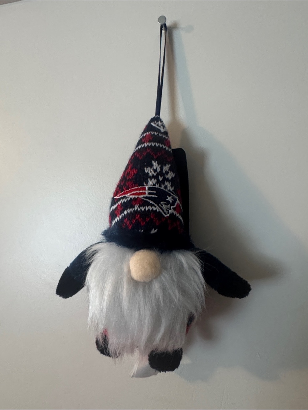 NE patriots Christmas Tree Holiday Ornament - Plush Gnome - Team Logo nfl new